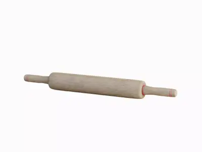 Wooden Rolling Pin Set Low-poly 3D model