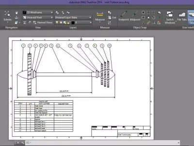 gassturbine rocket propeller made from parts Low-poly 3D model