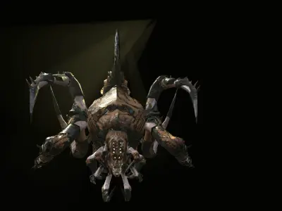 A nightmare beetle from the desert Low-poly 3D model