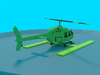 Low Poly Helicopter Low-poly 3D model purchase