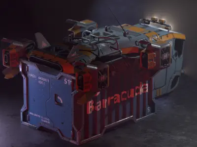 Sci-fi Cargo Truck Low-poly 3D model