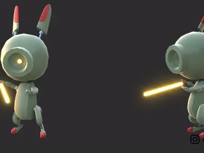 Lap 1 bunny rig Low-poly 3D model