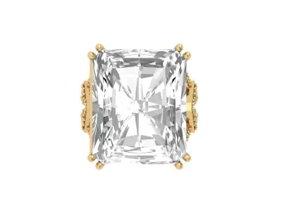 Radiant solitaire Art Deco Ring 3D print model
