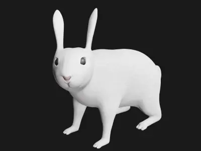 white rabbit low poly rigged Low-poly 3D model