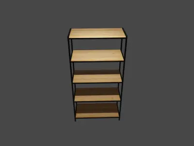 3D Shop shelve Low-poly 3D model