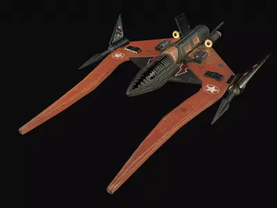 Spaceship Fighter Low-poly 3D model by amiraskari748
