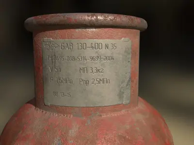 Old gas cylinder from ussr Low-poly 3D model
