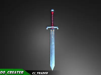 Fantasy Sword 3D Lowpoly Model Low-poly 3D model
