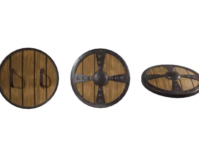 shield Low-poly 3D model 3