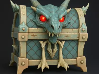 Fantasy Treasure Chest Pack  Stylized Low Poly 3D Models Low-poly 3D model