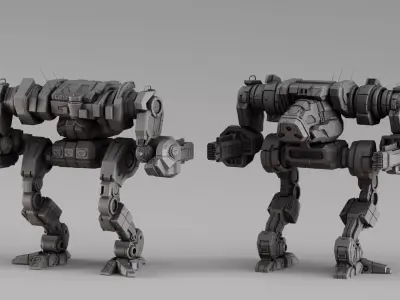 S00038 Heavy Sci-Fi Mech Walker 3D print model