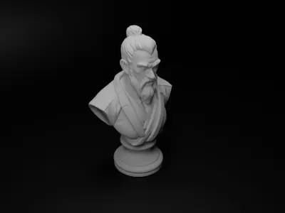 Martial Arts Master Bust Chess 3D print model buy