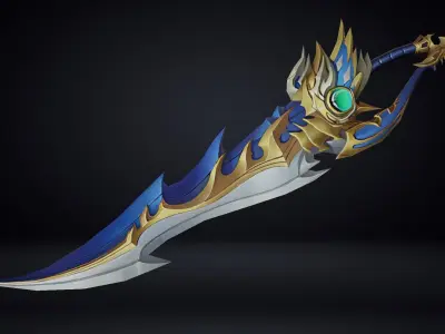 Futuristic Sword Low-poly 3D model 30