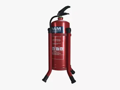 Foam fire extinguisher with stand Low-poly 3D model