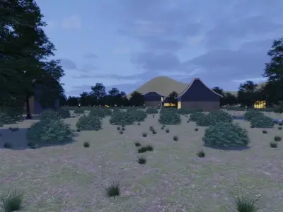 Serene Village At Dusk 3D model