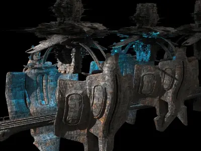 Sc Fi Train tunnel claws 3D model