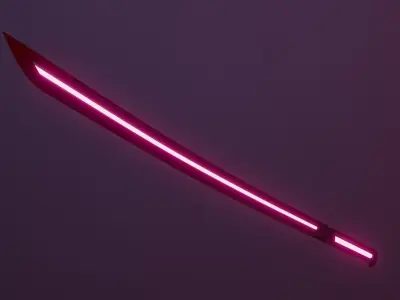 Cyberpunk Sword Low-poly 3D model