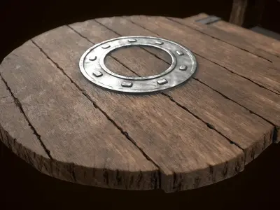 Old Medieval Viking table game ready low poly model  Low-poly 3D model