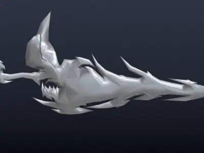 Futuristic Sword Low-poly 3D model 7