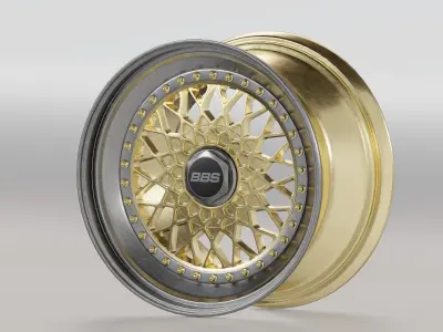 BBS Wheel Low-poly 3D model