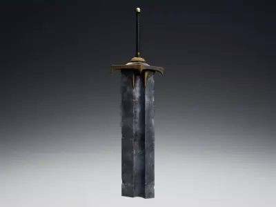 Low poly The Bifurca Blade Low-poly 3D model