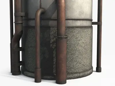 Rusty Industrial Tank Low-poly 3D model purchase