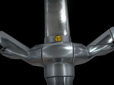 Saw Silver Sword Low-poly 3D model