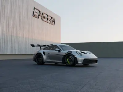 Scene Automotive Blender Free low-poly 3D model