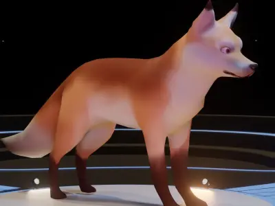 Low Poly Game Ready Wild Fox  Low-poly 3D model