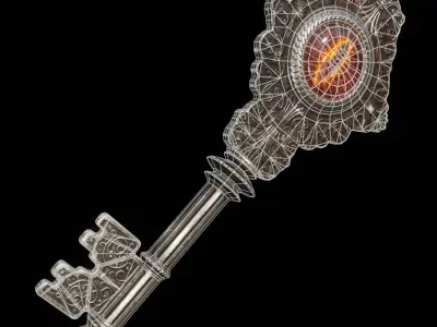 Devil Key Prop Pbr Lowpoly Low-poly 3D model