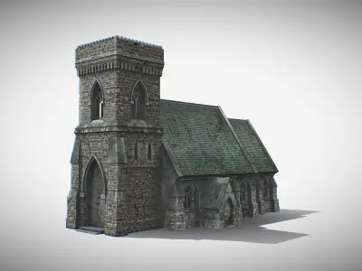 Church Gothic PBR Low-poly 3D model