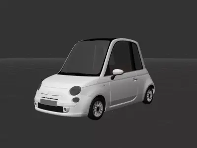 Stylized Compact City Car 3D Model Low-poly 3D model