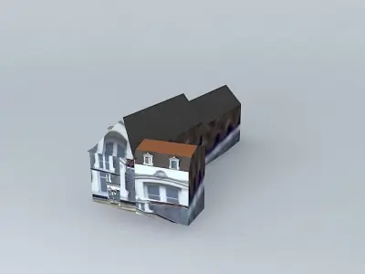 Facade building Free 3D model