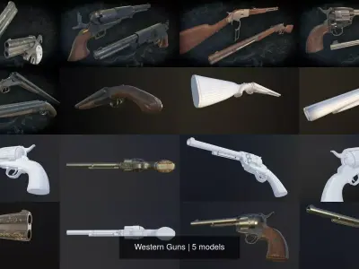 Western Guns 3D Model Pack