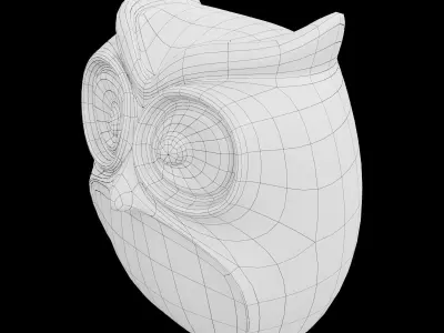 Ceramics Owl model 4 Low-poly 3D model
