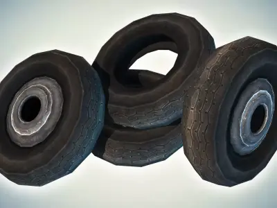 Car Tires Low-poly 3D model