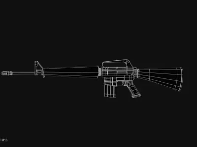 Post apocalyptic M16 Low-poly 3D model