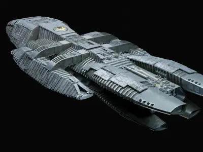 Battlestar Galactica Spacecraft  Low-poly 3D model