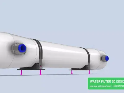 Frp Ro Membrane Housing 4040 Single Pressure Vessel  RO System 3D model