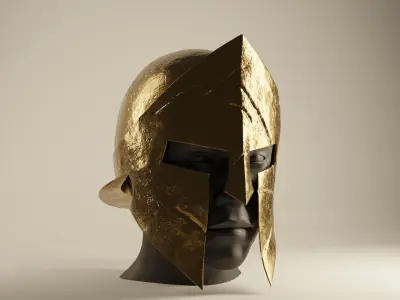 Spartan Helmet Damaged 3D print model