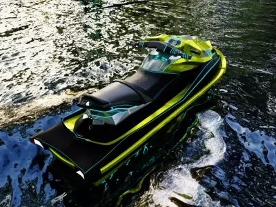 Jetski sci-fi detailed model  3D model
