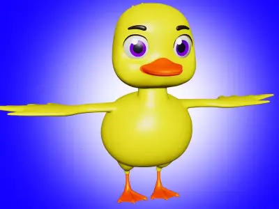 Duck 3d model  Cartoon  style high quality  Low-poly 3D model