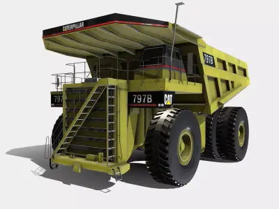 Cat 797B Mining Excavator Low-poly 3D model