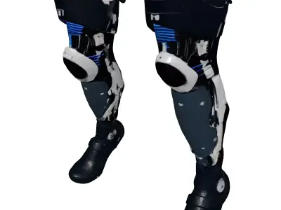 Damaged Cybernetic Leg Asset 3D model