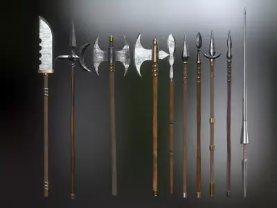 Medieval Weapons Spear Collection - 01 Low-poly 3D model
