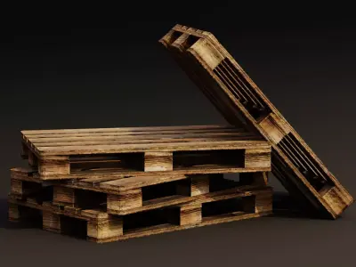 Wooden Pallet Prop Game-Ready Low-poly 3D model