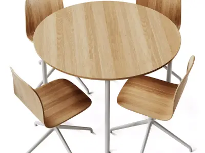 Muuto Base Table and Chair Visu Wide 3D model