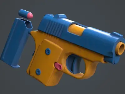 Toy Gun Low-poly 3D model