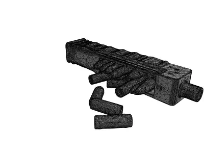 Weapon Magazine with Bullets Ammo Low-poly 3D model