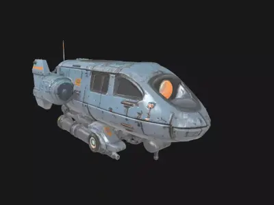 Rusty Vintage Submarine Steampunk Underwater Vehicle Low-poly 3D model